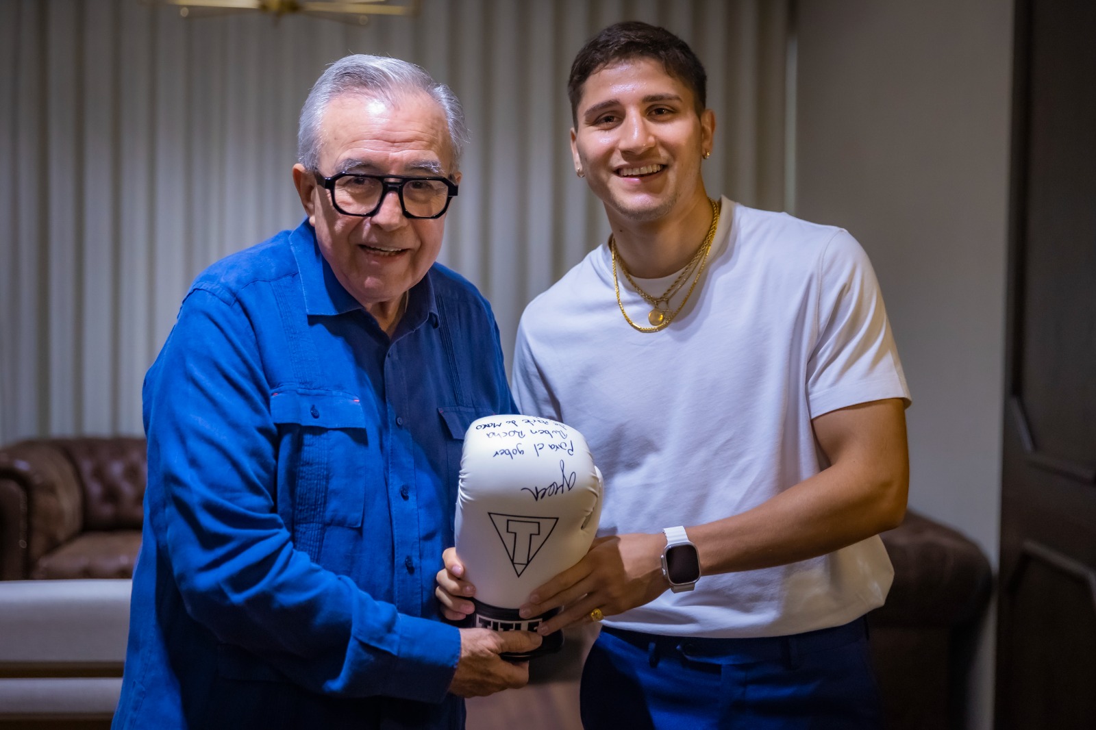 Rocha recibe al medallista olímpico Marco Verde y a su entrenador